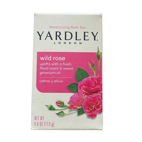 Three (3) Yardley of London Wild Rose Moisturizing Bath Bars NEW - Picture 2 of 5